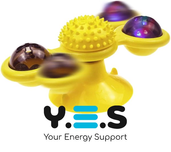 Інтелектуальна іграшка-спіннер для кота Rotate Windmill: млинок з щіткою для зубів