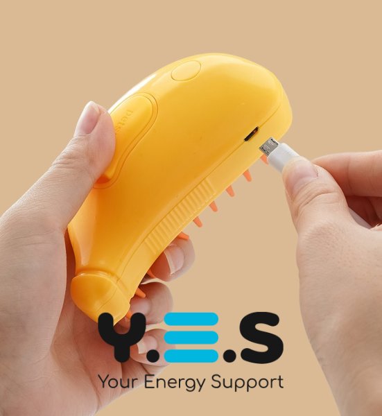Парова щітка PET SPRAY BRUSH для собак і котів: вичісування шерсті, розпилювач, USB-зарядка