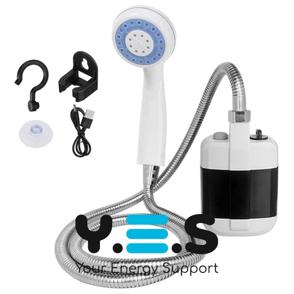 Портативний кемпінговий душ з USB-помпою та акумулятором для туризму й миття авто