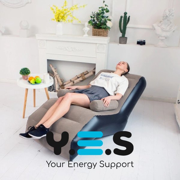 Надувний диван-крісло з підлокітниками, складане портативне для дому/дачі/туризму, 140×85×80 см