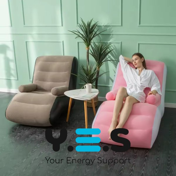 Надувний диван-крісло з підлокітниками, складане портативне для дому/дачі/туризму, 140×85×80 см