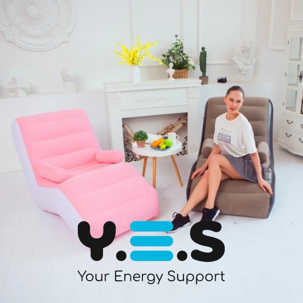 Надувний диван-крісло з підлокітниками, складане портативне для дому/дачі/туризму, 140×85×80 см