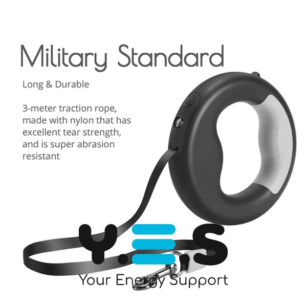 Автоматичний повідець-рулетка SKEPPY 3 м для собак з LED-підсвічуванням і кільцем