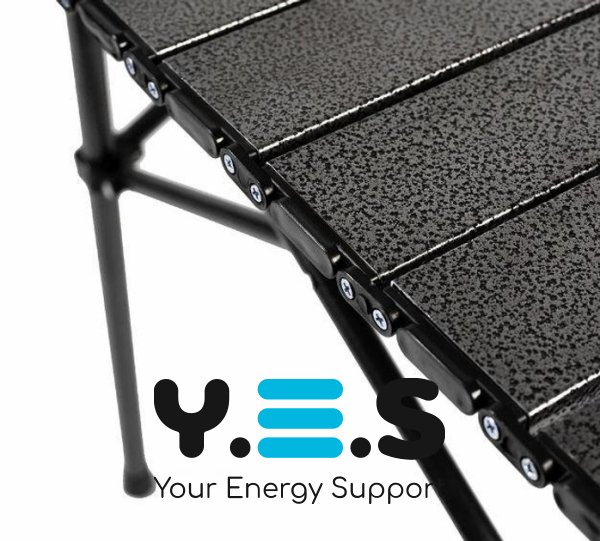 Складний портативний стіл для кемпінгу з алюмінієвою стільницею, чохол, 94×57×50 см