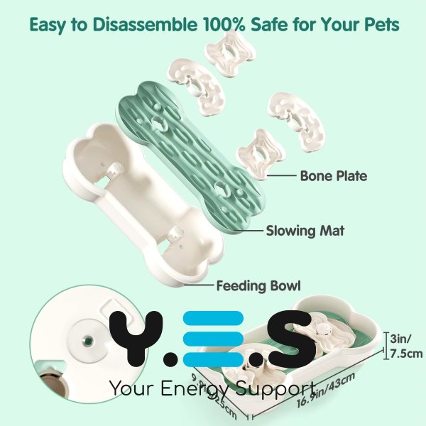 Миска-кiсточка Henry & Cary з дозатором і силіконовим килимком для повільного годування собак