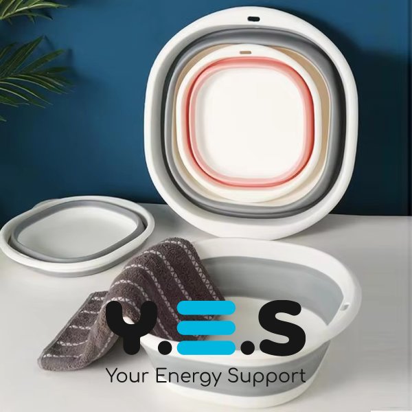 Складаний силіконовий таз 3 л — універсальний розкладний кошик-тазик з ручками