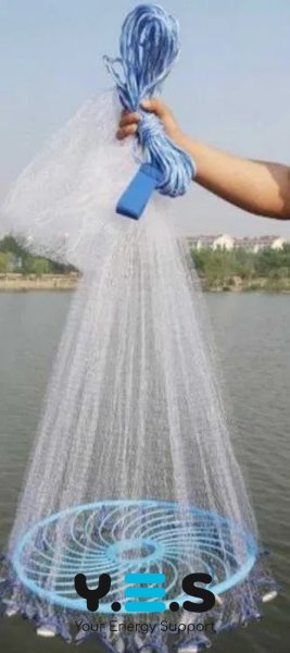 Американська кастингова сітка 1,5 м з кільцем, парашутна фрісбі з ліски, комірка 12 мм