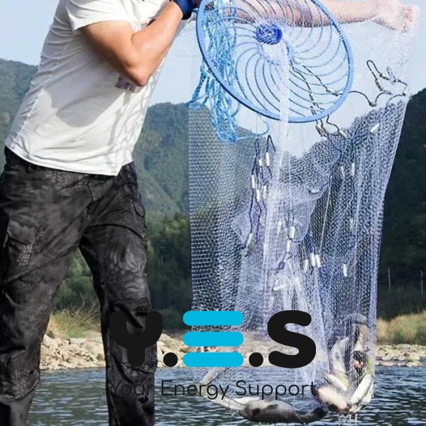 Американська кастингова сітка 1,5 м з кільцем, парашутна фрісбі з ліски, комірка 12 мм