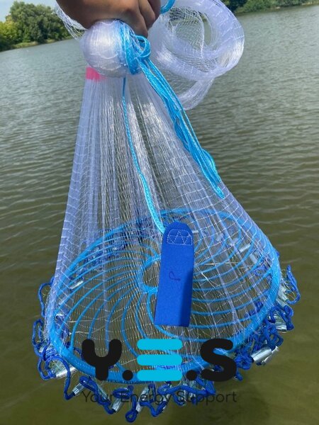 Американська кастингова сітка 1,5 м з кільцем, парашутна фрісбі з ліски, комірка 12 мм