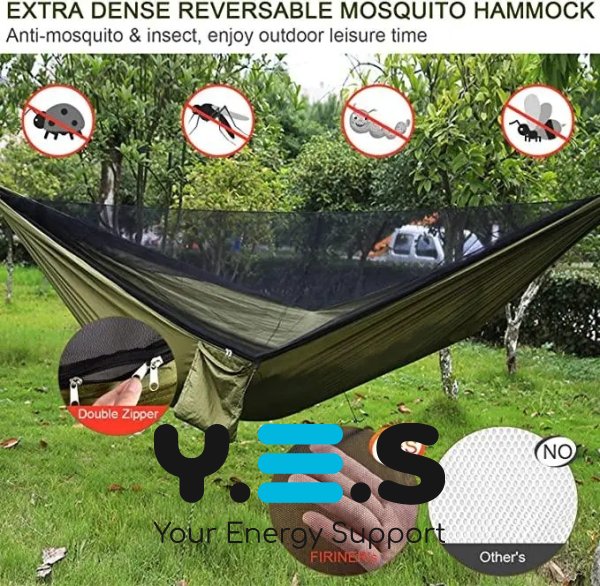 Туристичний кемпінговий гамак з тентом від дощу та москітною сіткою