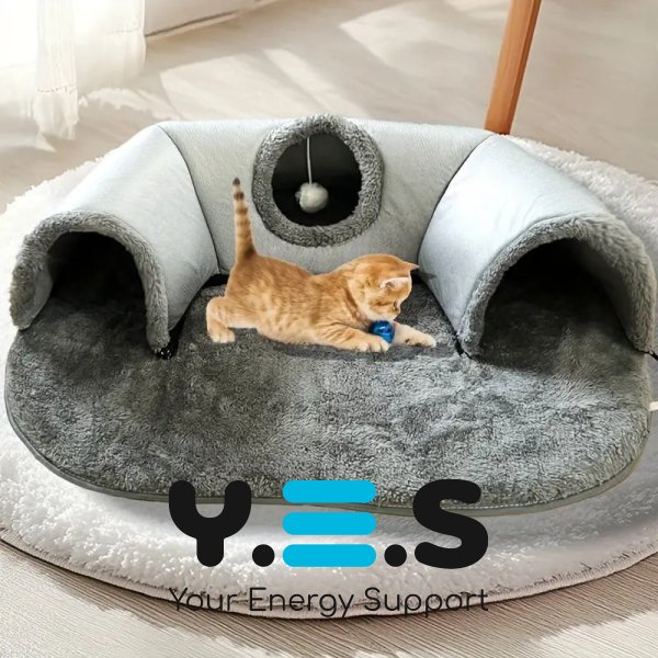 Інтерактивний тунельний килимок-лежак 2-в-1 Cat Bed для котів