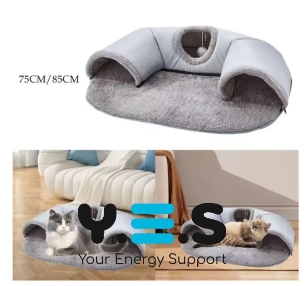 Інтерактивний тунельний килимок-лежак 2-в-1 Cat Bed для котів