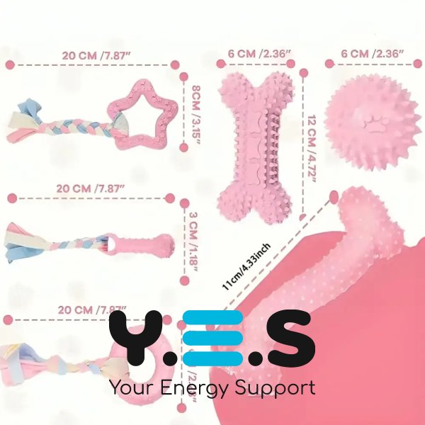 Іграшковий набір для собак 6-в-1: яскраві безпечні іграшки для активних ігор та розвитку