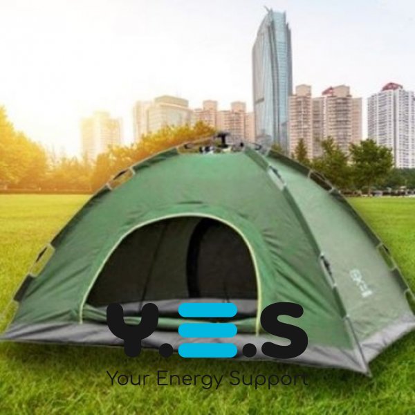 Туристичний намет-автомат 220×220×150 см, 6-місний, хакі, з автоматичним каркасом