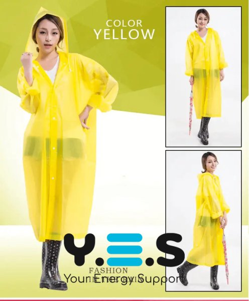 Універсальний прозорий водонепроникний дощовик D-192 унісекс на кнопках з капюшоном, міський