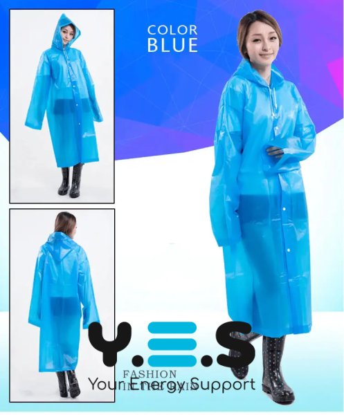 Універсальний прозорий водонепроникний дощовик D-192 унісекс на кнопках з капюшоном, міський