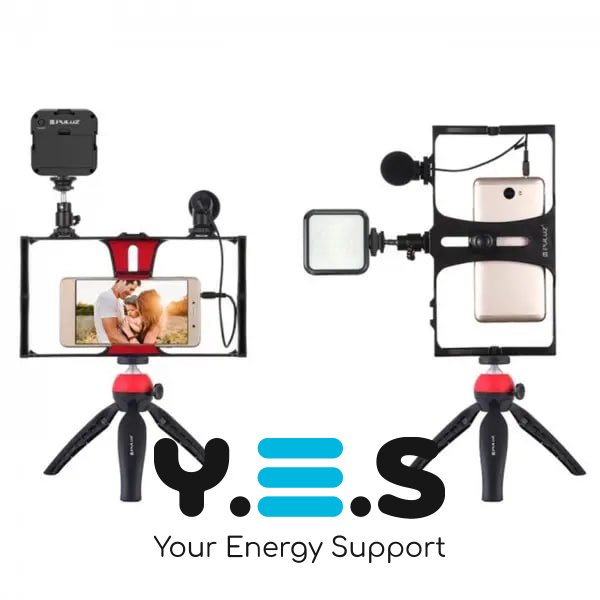 Влогінг-набір Video Making Kit AY49X для смартфона: мікрофон + світло