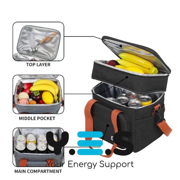 Термосумка-холодильник LY-943 для кемпінгу та роботи, 1 відсік, ручка й плечовий ремінь