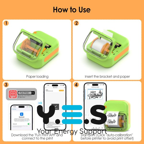 Портативний міні термопринтер без чорнил для наклейок і етикеток B-3
