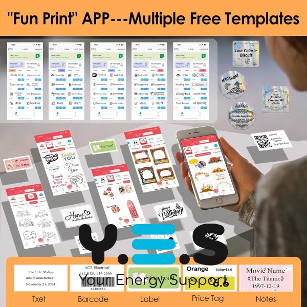 Портативний міні термопринтер без чорнил для наклейок і етикеток B-3