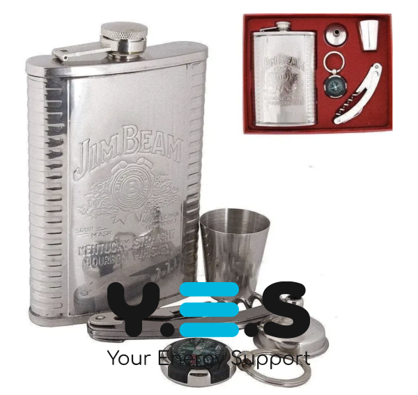 Подарунковий чоловічий набір XL-5508: фляга, компас і мультиніж для туризму та відпочинку