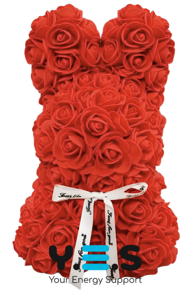 Подарунковий 3D зайчик KR-21 з трояндою для кохання в коробці