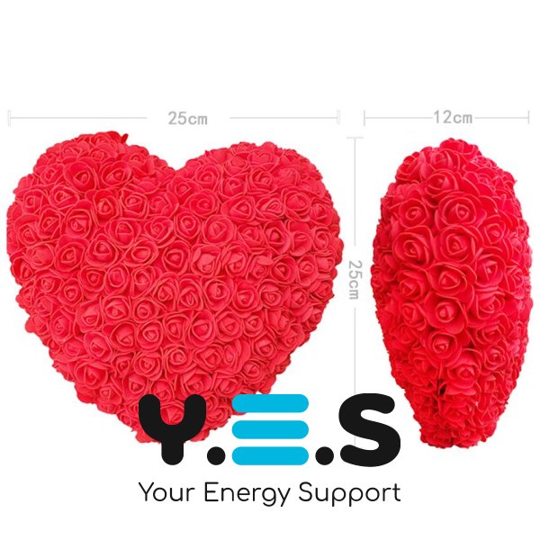 Подарункове серце KR-20 зі штучних троянд — декоративна композиція