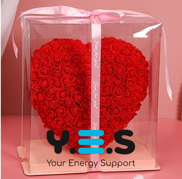 Подарункове серце KR-20 зі штучних троянд — декоративна композиція