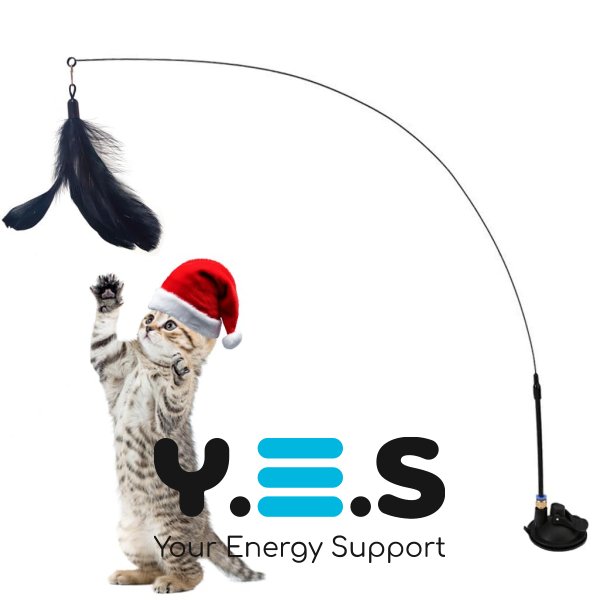 Інтерактивна іграшка-дражнилка для котів на присосці 5645 з пір’ям і дзвіночком