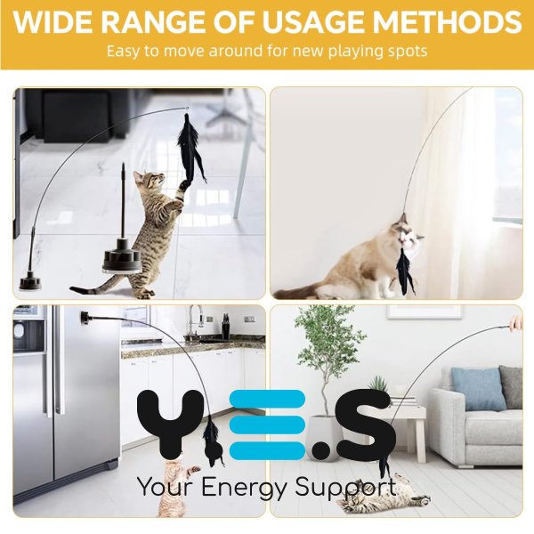 Інтерактивна іграшка-дражнилка для котів на присосці 5645 з пір’ям і дзвіночком