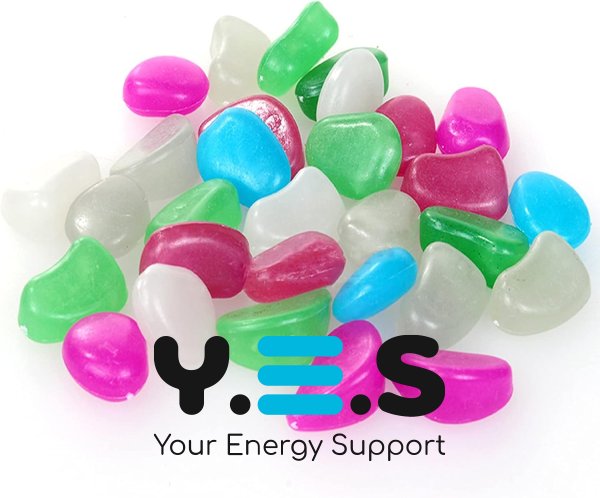 Світлова різнокольорова галька-камінці для декору акваріума та саду (люмінесцентні)