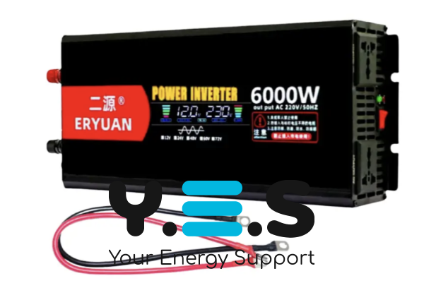 Інвертор Eryone/Eryuan 12V→220V 6000W, чиста синусоїда, LCD — для дому, авто й офісу
