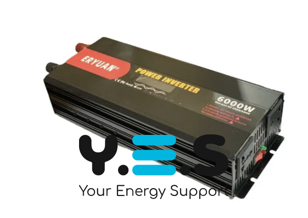 Інвертор Eryone/Eryuan 12V→220V 6000W, чиста синусоїда, LCD — для дому, авто й офісу