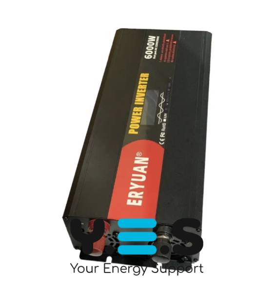 Інвертор Eryone/Eryuan 12V→220V 6000W, чиста синусоїда, LCD — для дому, авто й офісу