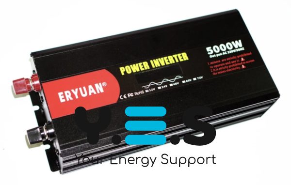 Інвертор Eryuan 12V→220V 5000W, чиста синусоїда, LCD-дисплей, вольтметр (12–220)
