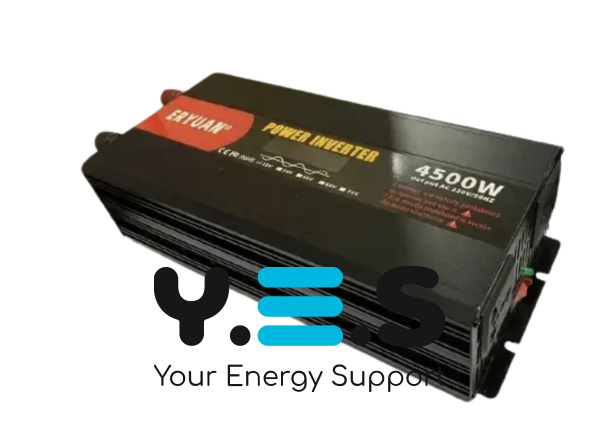 Інвертор AGM 12V→220V 4500W з чистою синусоїдою, LCD-дисплеєм та захистом