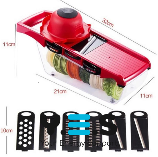 Овочерізка Mandoline Slicer 6в1: мультислайсер-тертка для овочів і фруктів з контейнером