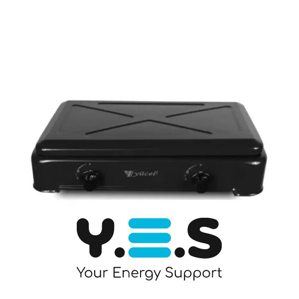 Газова настільна плита YUCEL O-200-LPG-BLACK на 2 конфорки для дому, дачі та кухні