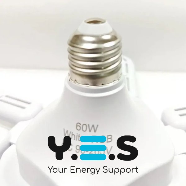 LED лампа-вентилятор 2-в-1 E27 AY1033 з пультом: 3 режими світла, 3 швидкості (дім/кухня/дача/офіс)
