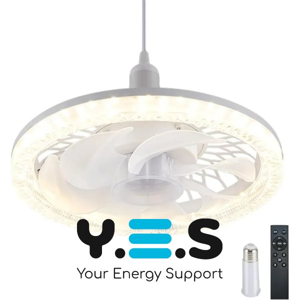 LED лампа-вентилятор AY1035 E27 для стелі: дім, кухня, дача, кімната