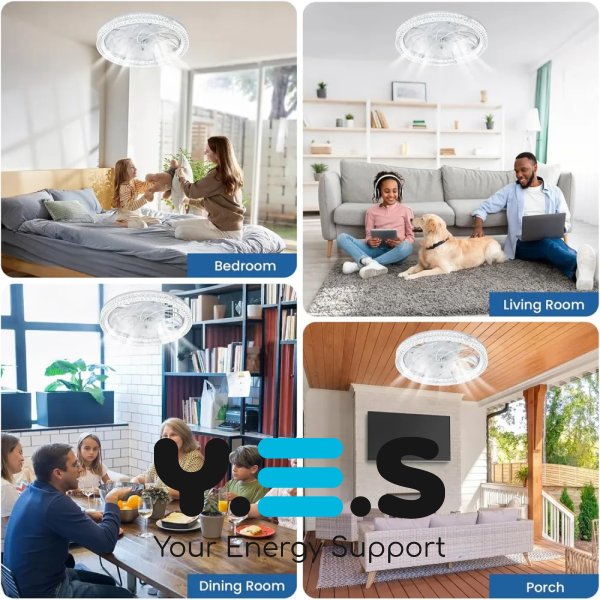 LED лампа-вентилятор AY1035 E27 для стелі: дім, кухня, дача, кімната