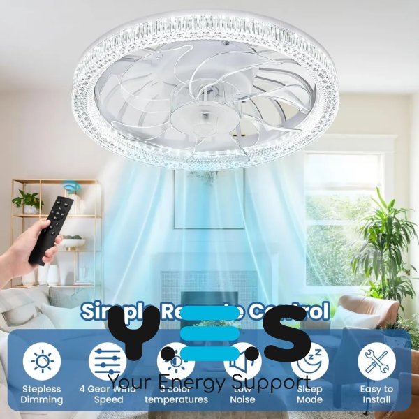LED лампа-вентилятор AY1035 E27 для стелі: дім, кухня, дача, кімната