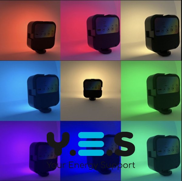 LED RGB лампа WR-R1 зі тримачем для телефону, студійне накамерне світло 3000–7000K