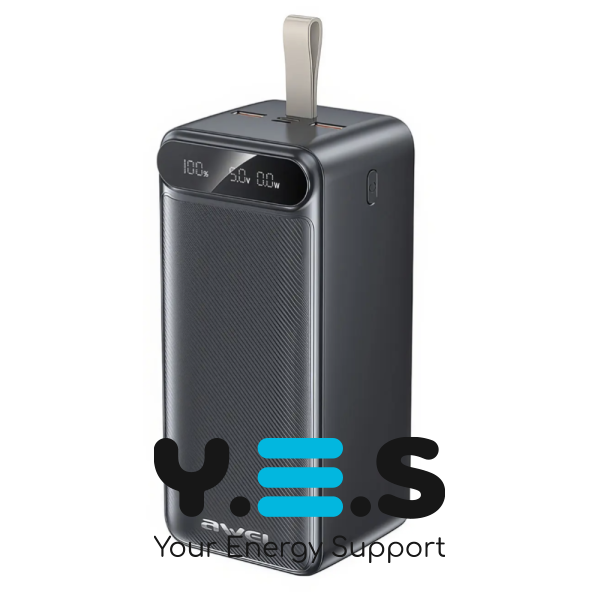 Повербанк AWEI P101K 100000 mAh 22.5W з дисплеєм і LED-ліхтариком