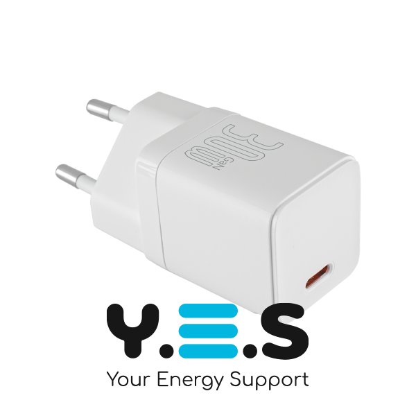 Зарядний пристрій Baseus GaN3 Fast Charger 1×USB‑C 30W EU, білий (CCGN010102)