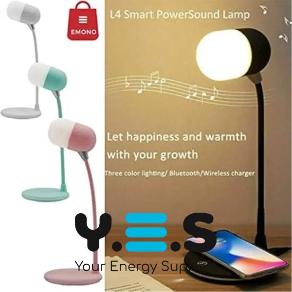Настільна LED-лампа MD-088 з бездротовою зарядкою та Bluetooth-колонкою (динамік для телефону)