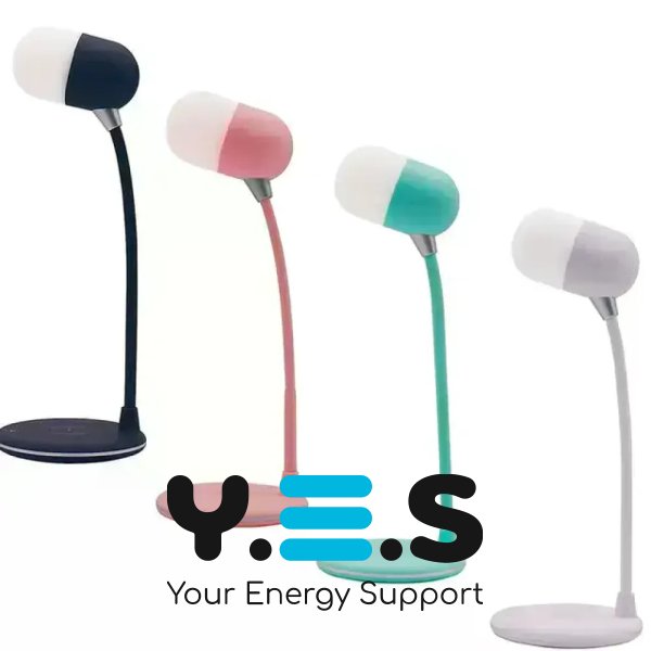 Настільна LED-лампа MD-088 з бездротовою зарядкою та Bluetooth-колонкою (динамік для телефону)