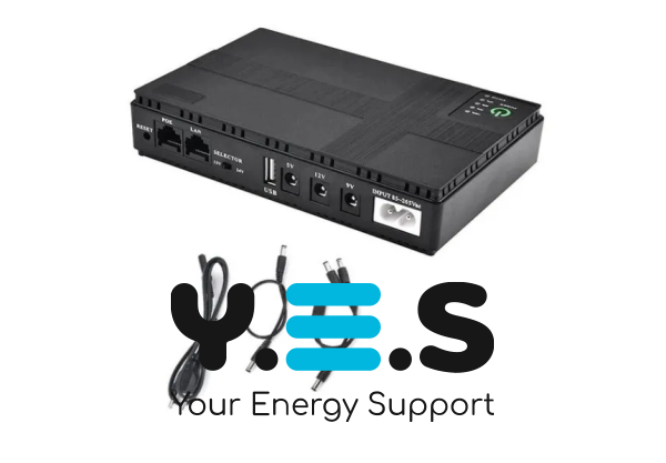 Міні UPS DC1018 10400 мА·год, виходи 5V/9V/12V/15V/24V, powerbank для резервного живлення
