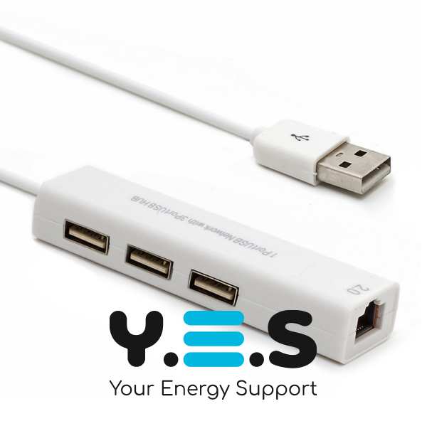 USB‑LAN адаптер RTL8152B з USB‑хабом, перехідник USB to LAN (мережева карта)