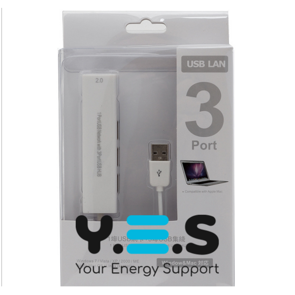USB‑LAN адаптер RTL8152B з USB‑хабом, перехідник USB to LAN (мережева карта)